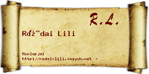 Rédai Lili névjegykártya